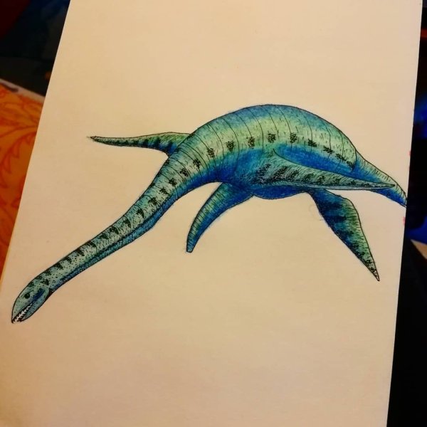 Тату динозавр Плезиозавр