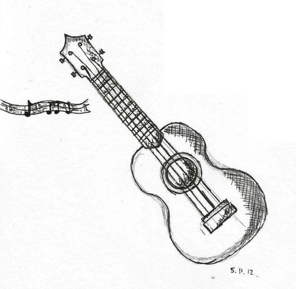 Укулеле нарисовать