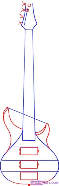 Поэтапное рисование гитары