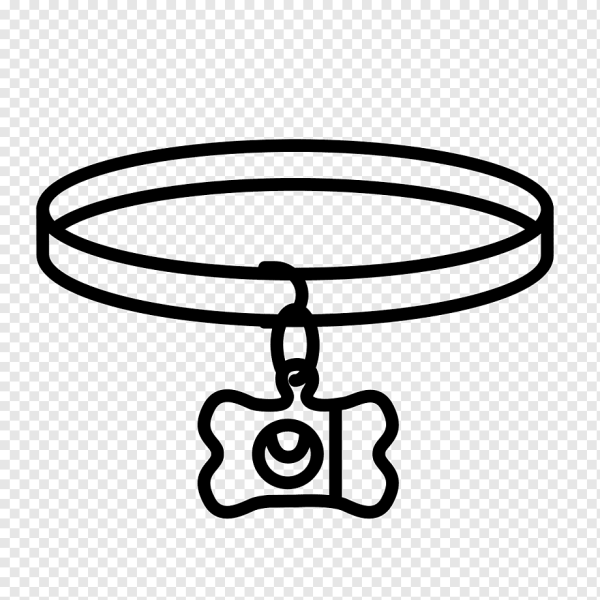 Собака с ошейником раскраска