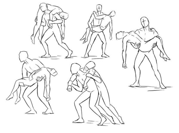 Позы для рисования драка