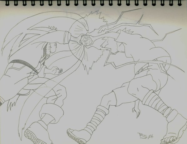 Наруто против Саске раскраска