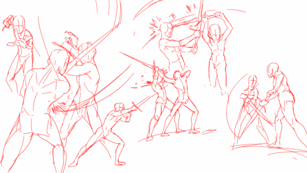 Позы битвы референс