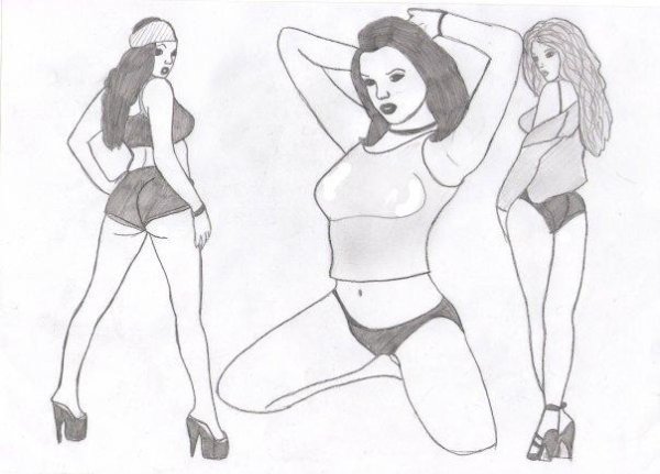 Фигура девушки для срисовки карандашом