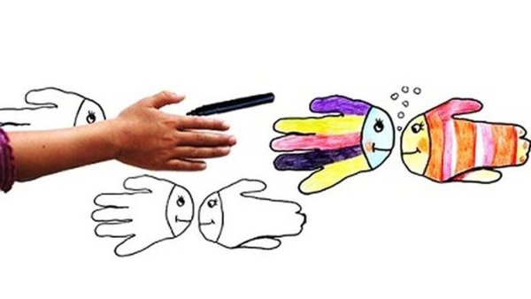 Рисование обвести руку