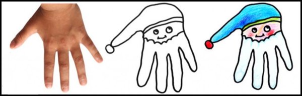 Рисование по обведенной ладони