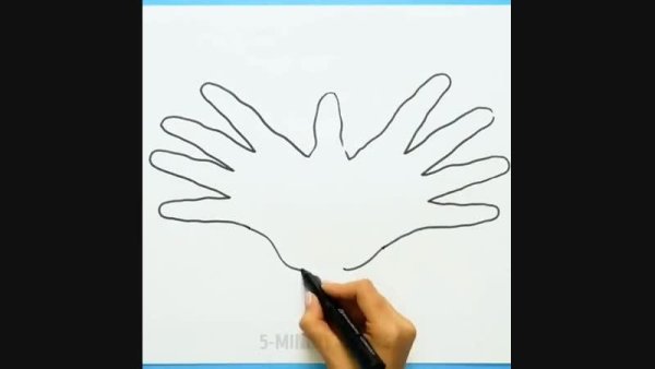 Рисование обвести ладошку и дорисовать