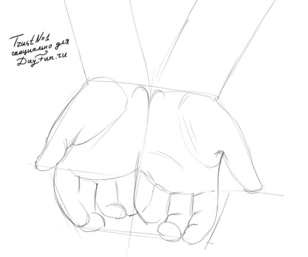 Ладошки рисунок карандашом