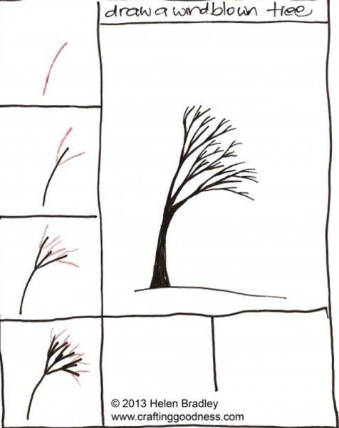 Осеннее дерево под ветром и дождем рисование подготовительная группа
