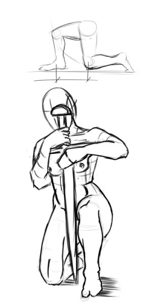 Человек на коленях референс