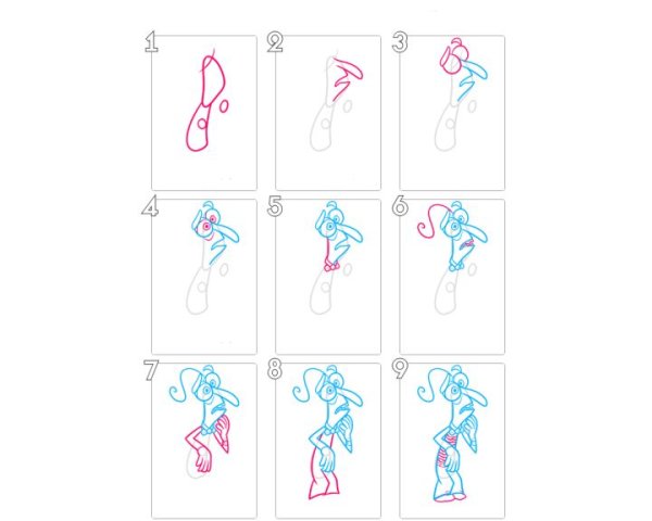 Поэтапное рисование героев из мультфильма головоломка