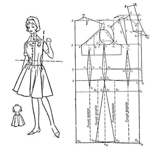 Моделирование чертежа платья