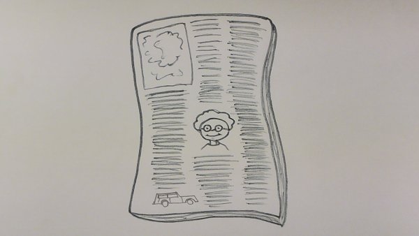 Газета рисунок карандашом