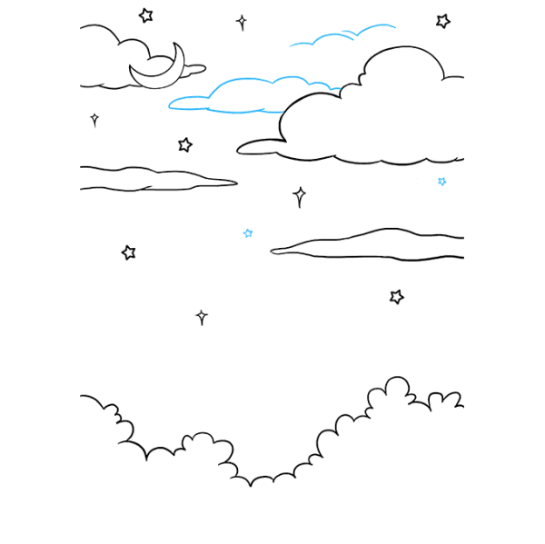 Поэтапное рисование облаков