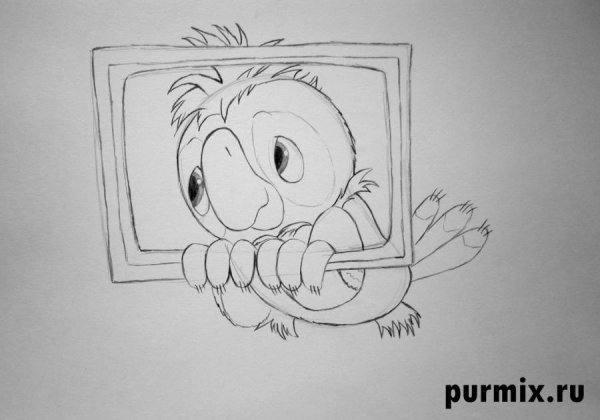 Попугай Кеша карандашом