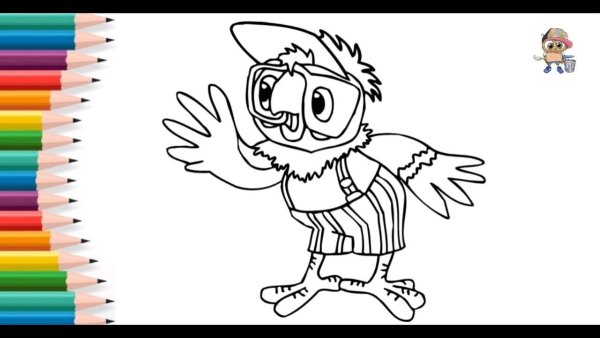 Попугай Кеша карандашом