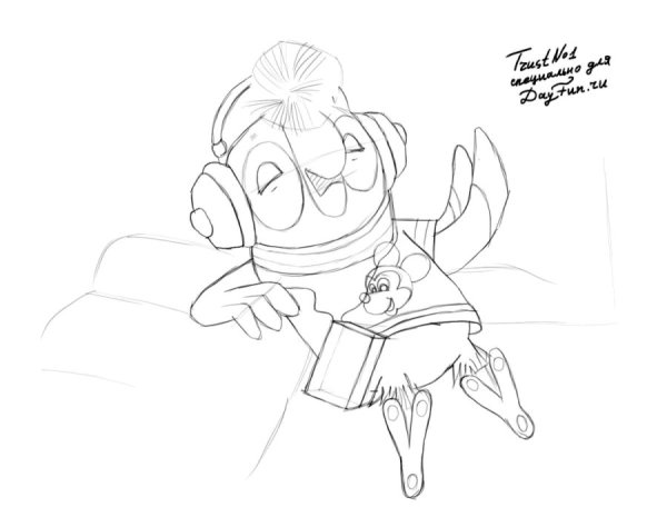 Попугай Кеша рисунок карандашом