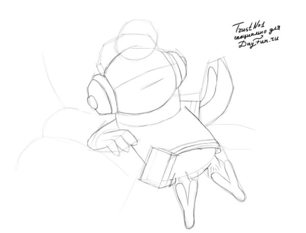 Поэтапный рисунок попугая Кеши