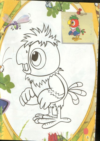 Тоша раскраска попугай