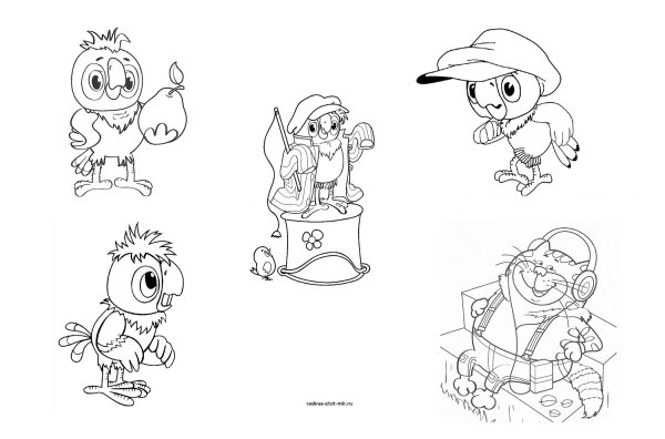 Попугай Кеша раскраска