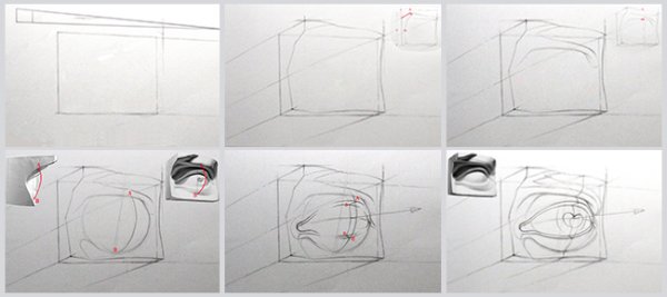 Гипсовая голова Аполлона построение