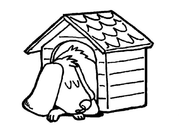 Домик для собаки раскраска