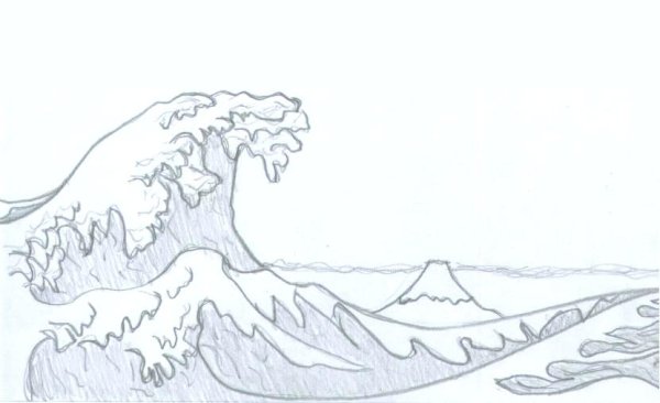 Волны карандашом легко