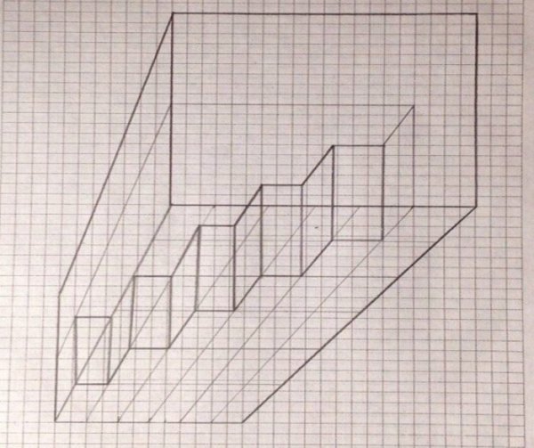Рисование объемных фигур по клеточкам
