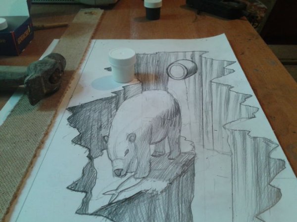 Объемные рисунки животных карандашом