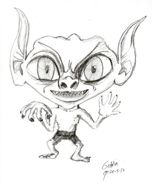 Гоблин рисунок карандашом
