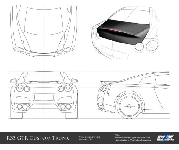 Nissan GTR r35 чертеж