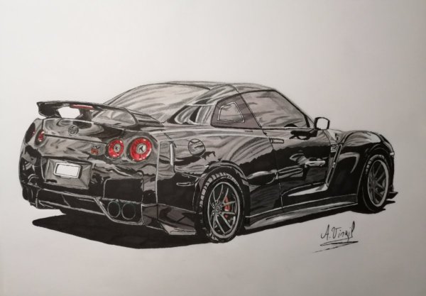 Ниссан ГТР 35 нарисовать