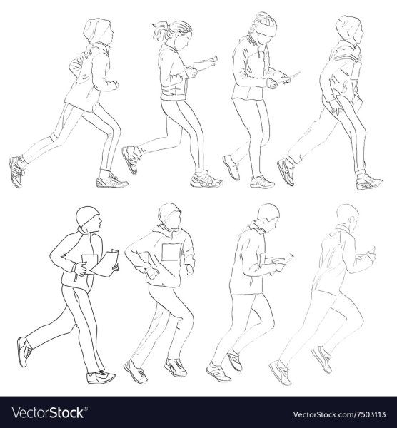 Зарисовки детей в движении