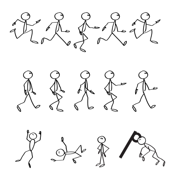 Схематичное изображение человека в движении