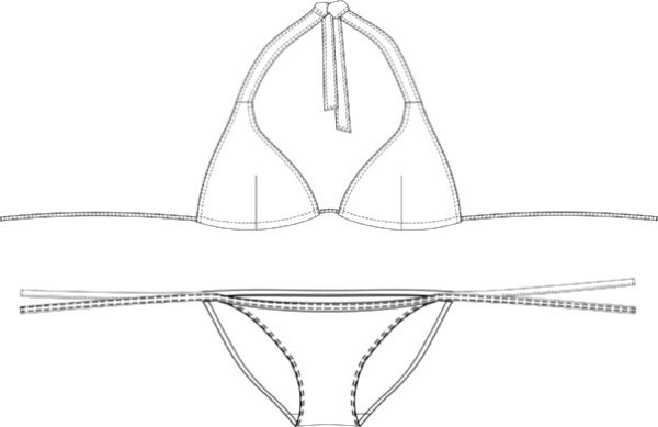 Лиф бикини выкройка