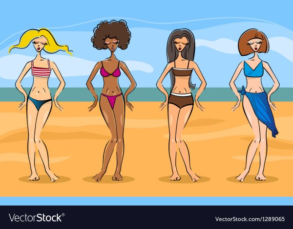 Рисунки девушек моделей в купальниках