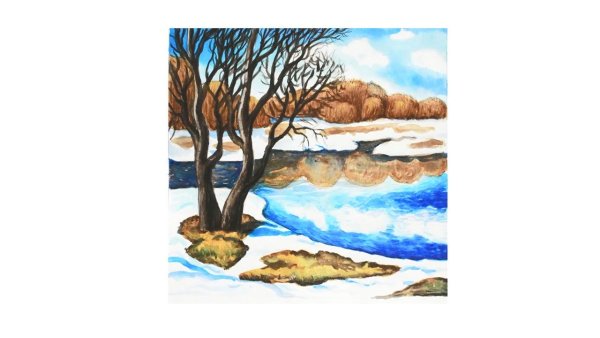 Весенний пейзаж гуашью 2 класс для начинающих