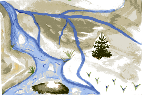 Ручей рисунок
