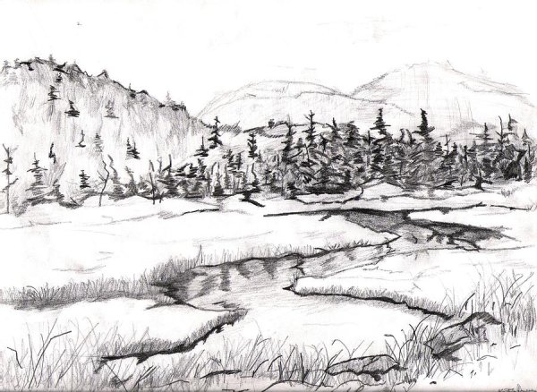 Ручей карандашом