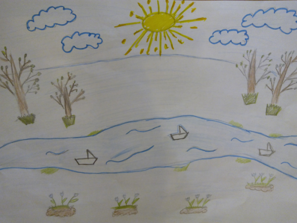 Весенние ручьи рисунок карандашом