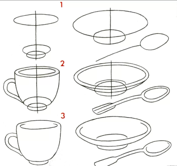 Рисование посуда