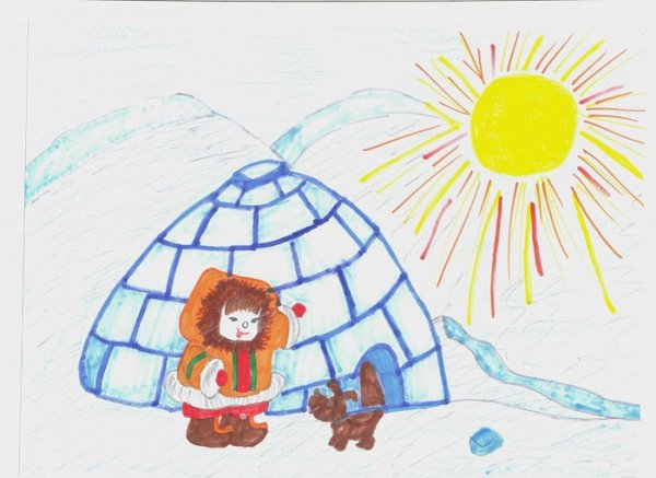 Рисование жилища иглу