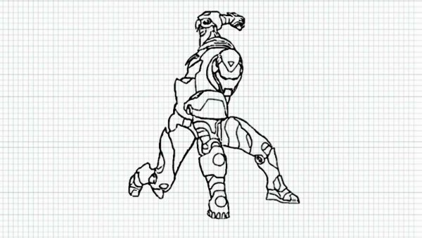 Нарисовать железного человека по клеточкам