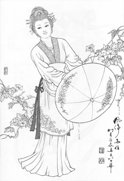 Китайская живопись раскраска