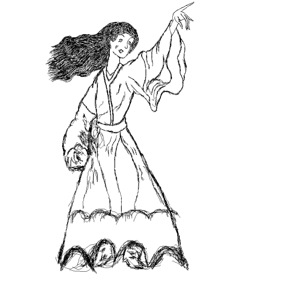 Китайский танец раскраска