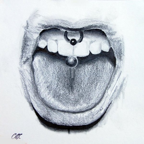 Пирсинг рисунок карандашом