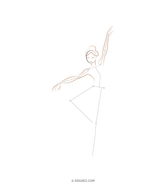 Балерина поэтапное рисование