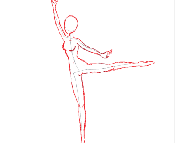 Рисунок красота фигуры человека в движении