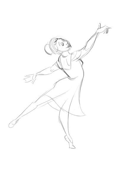 Балерина рисунок карандашом