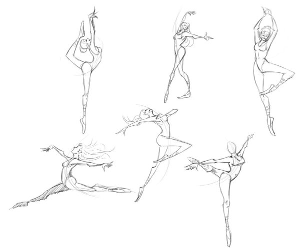 Позы балерин для рисования